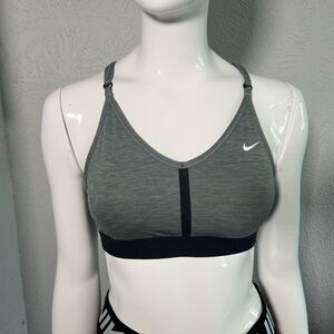 Nike Gray and Black Sports Bra with Adjustable Straps